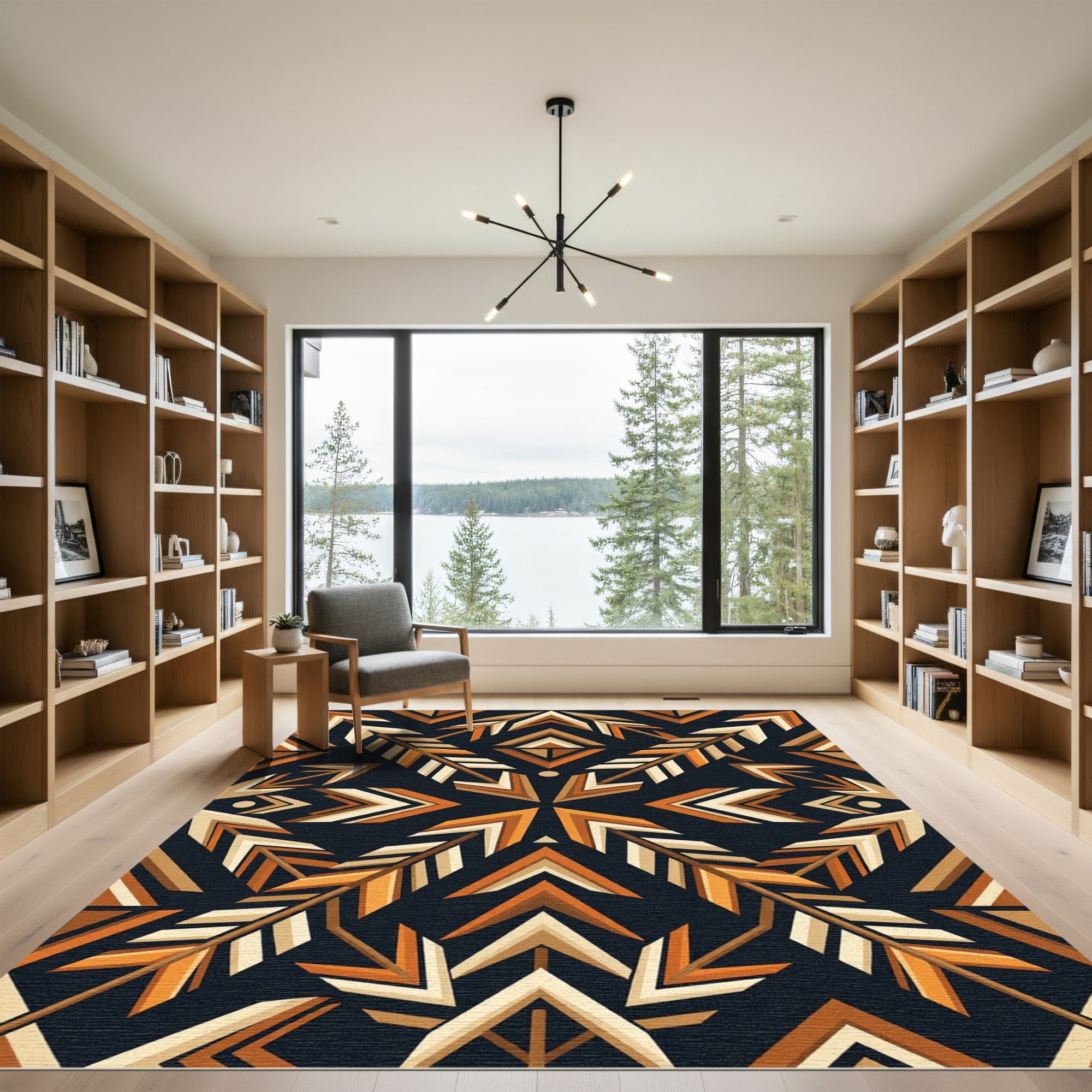 Amber Chevron Arrow Geometric Area Rug