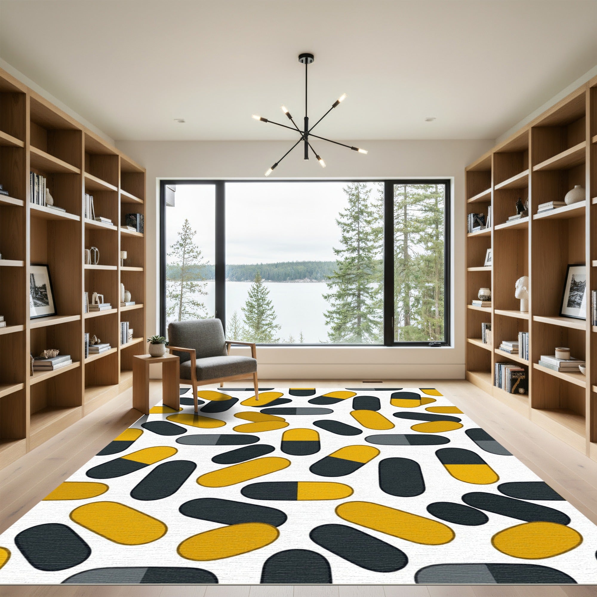 Yellow Gray Capsule Scatter Rug