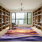 Ethereal Sunset Gradient Abstract Wave Rug