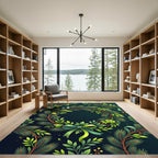 Evergreen Boughs Green Ribbon Wreath Rug
