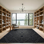 Silver Geometric Floral Lattice Rug