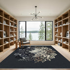 Ornate Lace Floral Medallion Oval Rug