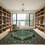 Emerald Forest Ornate Floral Medallion Rug