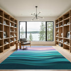 Ethereal Teal Ocean Horizon Gradient Rug