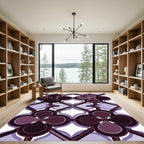 Deep Plum Quatrefoil Geometric Ironwork Rug