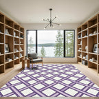 Lavender Intersecting Lattice Grid Rug