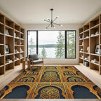 Ornate Gold Archway Geometric Royal Art Rug