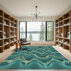 Teal Wave Sound Equalisers Rug