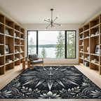 Monochromatic Celestial Starburst Medallion Rug