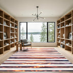 Sunset Ocean Wave Horizon Stripped Rug