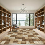 Natural Woven Texture Geometric Square Rug
