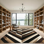 Abstract Earthy Tone Chevron Stripe Rug