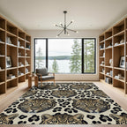 Leopard Spots And Faces Repeat Rug