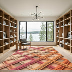 Pink Orange Lattice Texture Rug
