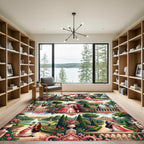 Romantic Rococo Garden Couple Scene Rug