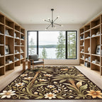 Golden Palm and Floral Tropics Rug