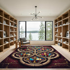 Stained Glass Gothic Cross Chalice Rug