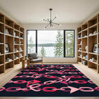 Bold Pink Interlocking Arrow Chain Link Rug