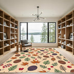 Autumn Leaves Pinecones Berries Collage Rug