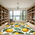 Sunny Mediterranean Lemon Grove Illustration Rug