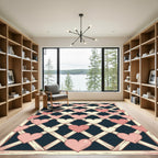 Sweet Pastel Heart Trellis Lattice Rug