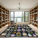 Mystical Apothecary Herb and Crystal Shelf Rug