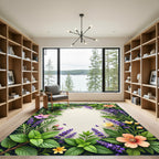 Herbal Garden Floral Border Rug