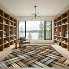 Neutral Woven Basket Texture Weave Rug