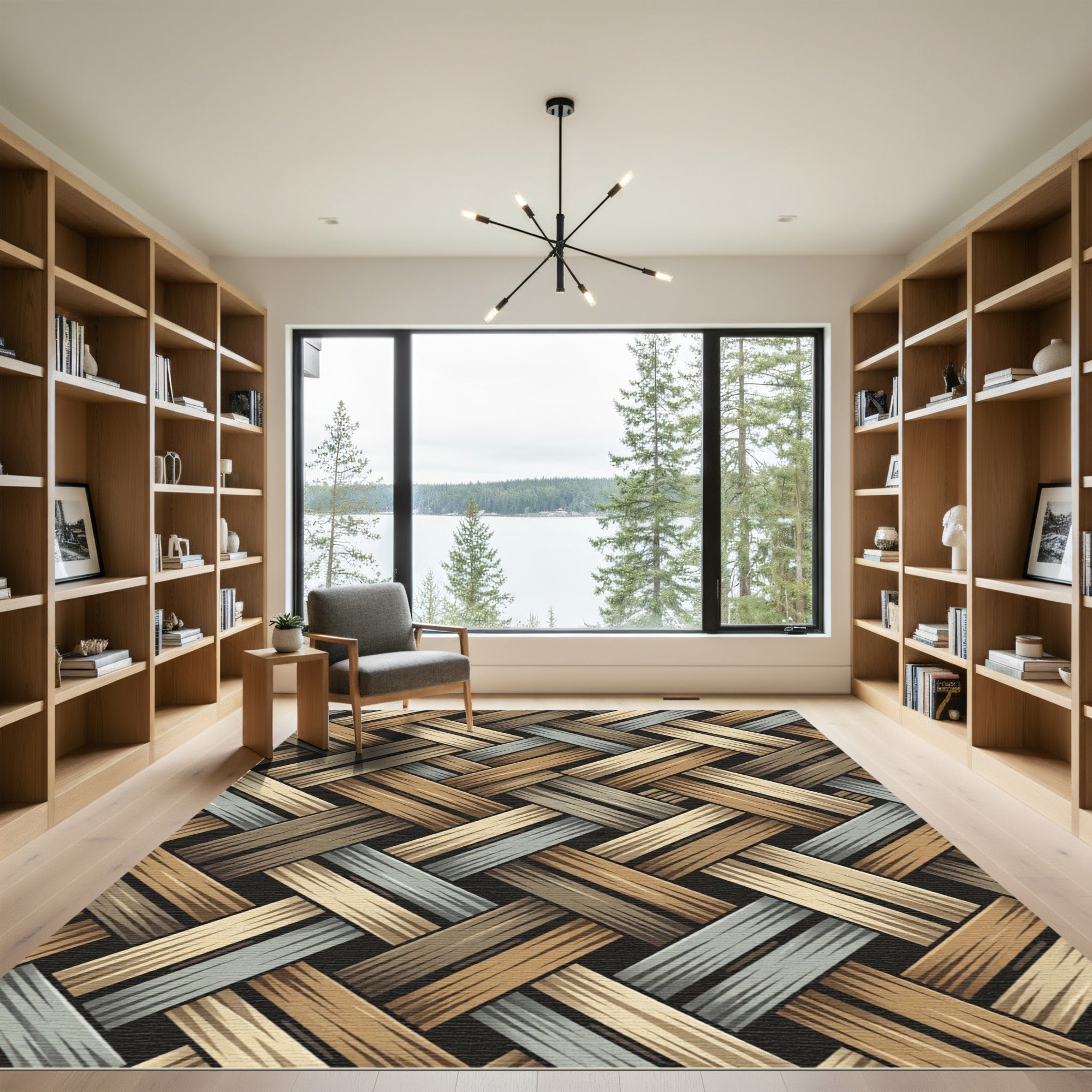 Neutral Woven Basket Texture Weave Rug