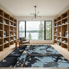 Distressed Abstract Slate Grey Rug