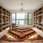 Earthy Southwestern Geometric Canyon Sunset Vista Rug