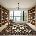 Geometric Brown Arrow Tribal Diamond Earthy Rug