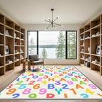 Colorful Alphabet and Number Collage Rug