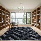 Monochromatic Geometric Interlocking Structure Rug