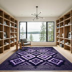 Purple Diamond Tribal Frame Rug
