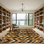 Geometric Ochre Chevron Tribal Earthy Rug