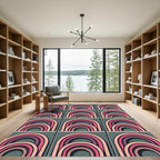 Retro Pink Layered Rainbow Rug