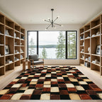 Textured Wood Grain Cubes Rug