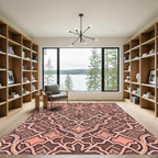 Ornate Rose Gold Geometric Interlace Rug
