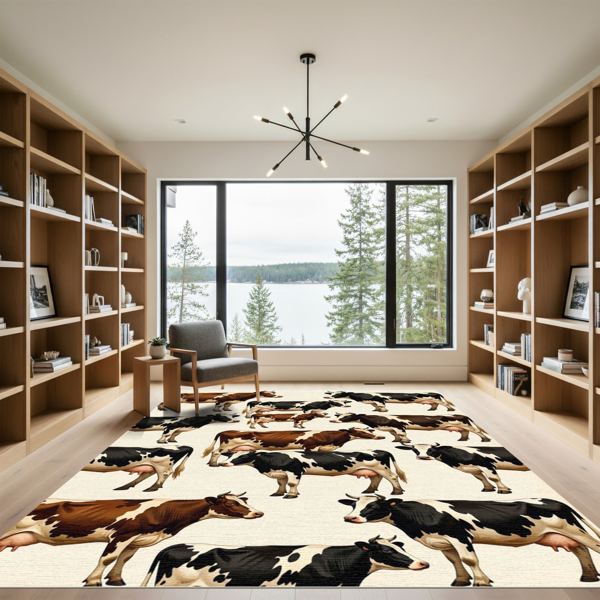 Whimsical Farmhouse Dairy Cow Ensemble Rug
