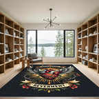 Gothic Winged Heart with Sacred Flame Rug