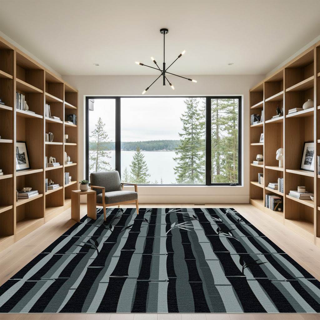 Monochromatic Bamboo Forest Vertical Rug