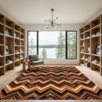 Geometric Zigzag Earth Tones Abstract Rug
