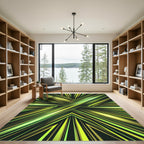 Vibrant Lime Green Streaks Rug