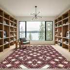 Blush Pink Geometric Diamond Lattice Rug