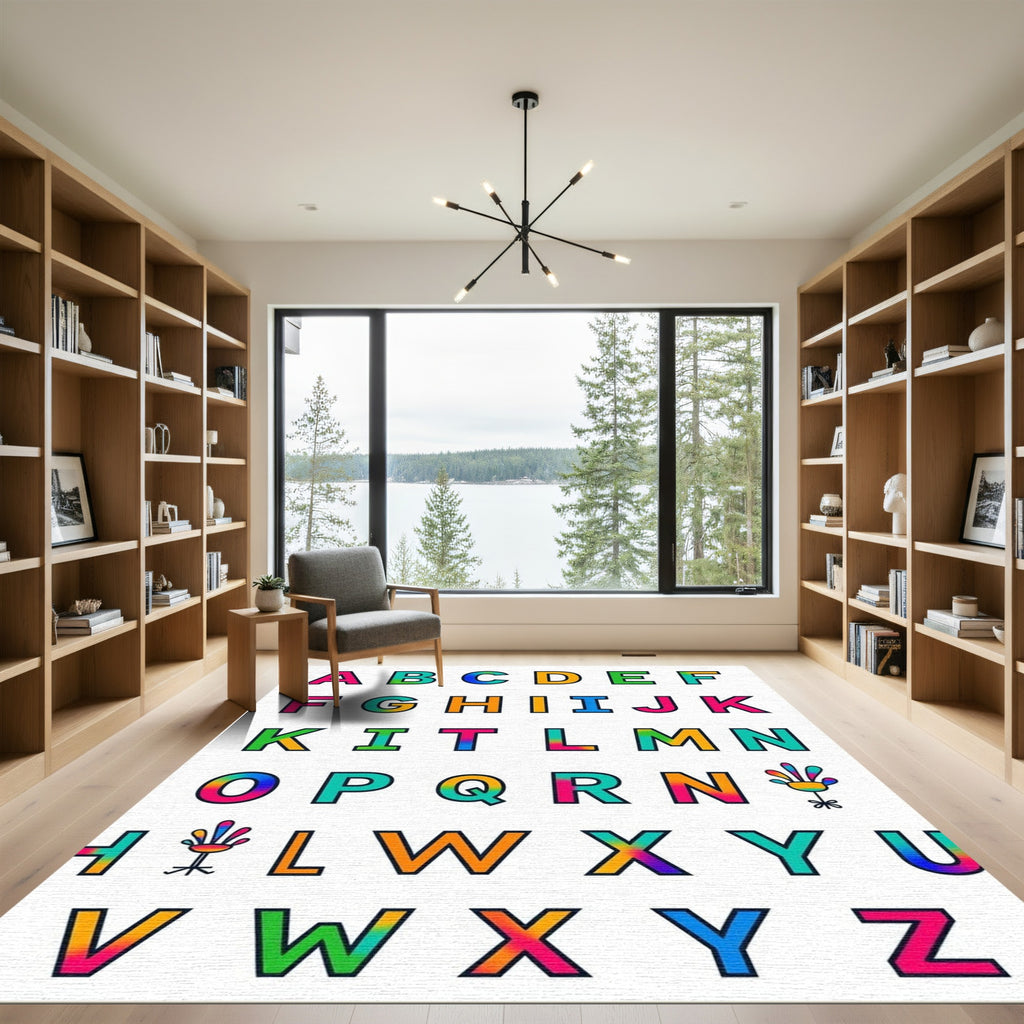 Rainbow Alphabet Letters Bold Rug