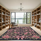 Pink Roses Lattice Bow Arrangement Rug
