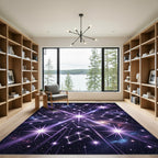 Celestial Starburst Geometric Constellation Rug