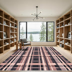 Rose Gold Plaid Lattice Rug