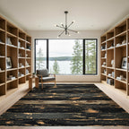 Dark Wood Grain Distressed Plank Rug